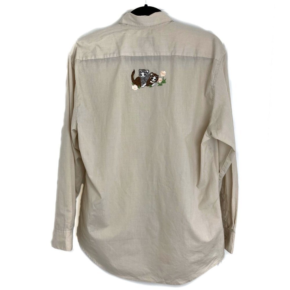 [Las Olas] Kitty Embroidered Button Down Collared… - image 7